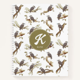 Laughing Kookaburra Australian Eucalyptus Monogram Notizblock