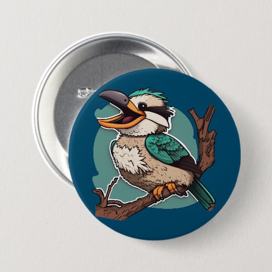Laughing Kookaburra Button (Vorne & Hinten)