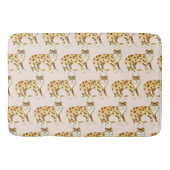 Laughing Leopards lächeln Katzen Muster rosa Badematte (Vorderseite)