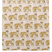 Laughing Leopards lächeln Katzen Muster rosa Duschvorhang (Vorderseite)