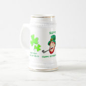 Laughing Leprechaun St Patrick's Day Bierglas (Vorderseite Links)