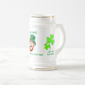 Laughing Leprechaun St Patrick's Day Bierglas (VorderseiteRechts)