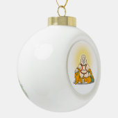 Laughing Maitreya Buddha Weihnachtsschmuck Keramik Kugel-Ornament (Links)