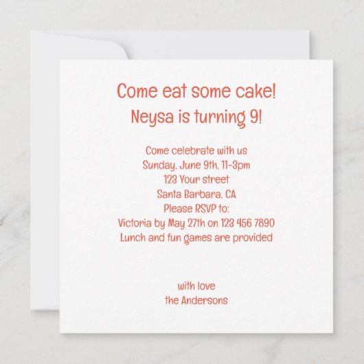 Laughing Pferde feiern Geburtstag, Pferd Einladung (Rückseite)