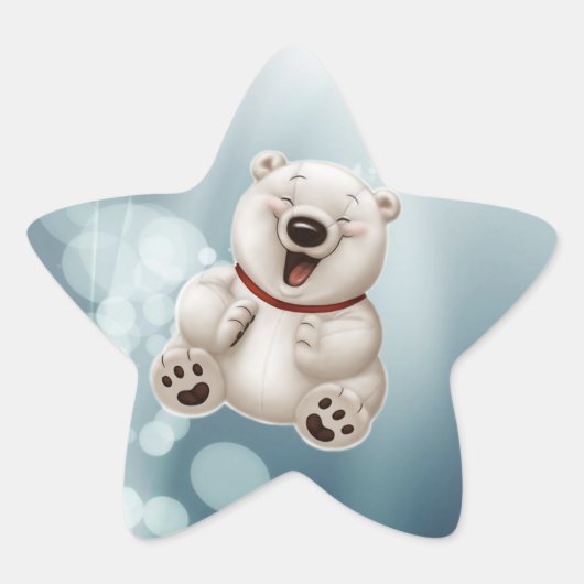 Laughing Polar Teddy Bär Stern-Aufkleber (Vorderseite)