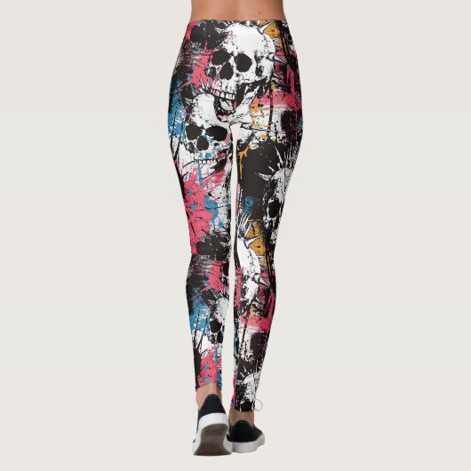 Laughing Punk Rock Skull Leggings - Cool & Spaß (Rückseite)