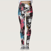 Laughing Punk Rock Skull Leggings - Cool & Spaß (Vorderseite)