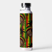 Laughing Rasta Man Striped Monogram Trinkflasche (Rechts)