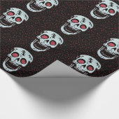 Laughing Red Glitzer Eye Skull Geschenkpapier (Ecke)