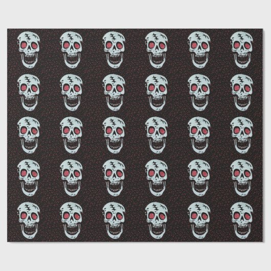 Laughing Red Glitzer Eye Skull Geschenkpapier (Flach)