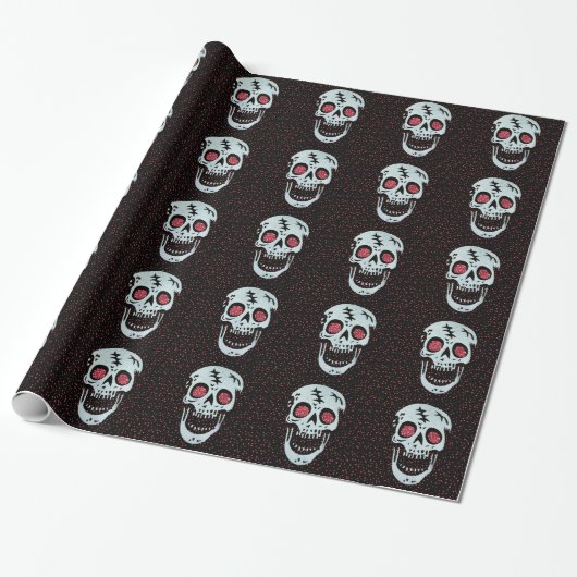 Laughing Red Glitzer Eye Skull Geschenkpapier (Ungerollt)