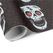 Laughing Red Glitzer Eye Skull Geschenkpapier (Rolleneckpunkt)