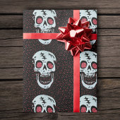 Laughing Red Glitzer Eye Skull Geschenkpapier