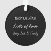 Laughing Santa and Snowman Christmas Baby Photo Ornament (Rückseite)