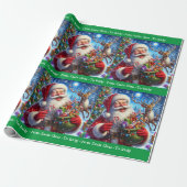 Laughing Santa Claus Add Boy Girl's Name Weihnacht Geschenkpapier (Ungerollt)