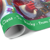 Laughing Santa Claus Add Boy Girl's Name Weihnacht Geschenkpapier (Rolleneckpunkt)