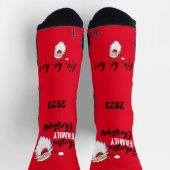Laughing Santa Matching Familie Weihnachtssocken Socken (Oben)