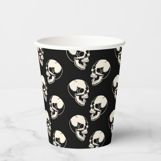 Laughing Skulls Pattern Halloween Paper cup Pappbecher (Vorderseite)