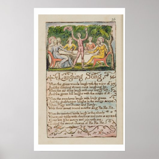 'Laughing Song', Platte 26 von 'Songs of Innocence Poster (Vorne)