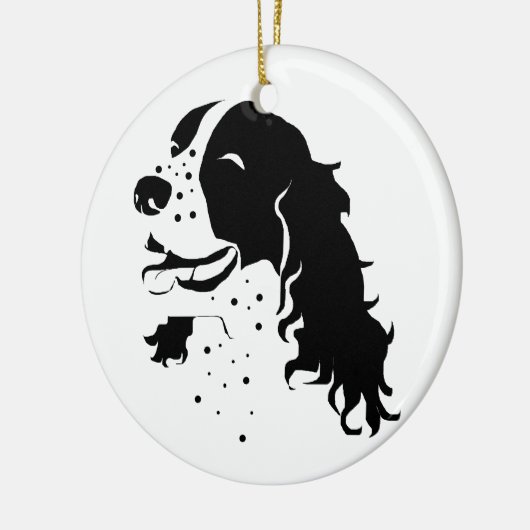 Laughing Spaniel Keramikornament (Links)