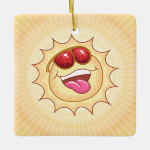 Laughing Sun Keramikornament