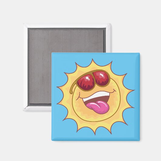 Laughing Sun Magnet (Vorderseite/Rückseite)