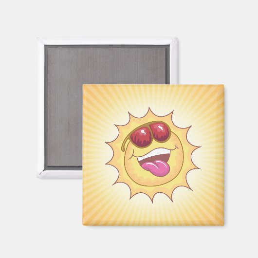 Laughing Sun Magnet (Vorderseite/Rückseite)