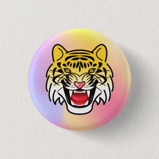 Laughing Tiger Face Artwork-21876 Button (Vorderseite)