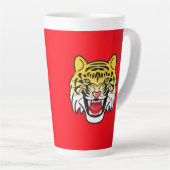 Laughing Tiger Face Artwork-21876 Milchtasse (Rechte Ecke)