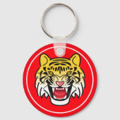 Laughing Tiger Face Artwork-21876 Schlüsselanhänger (Rückseite)