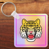Laughing Tiger Face Artwork-21876 Schlüsselanhänger (Vorderseite)