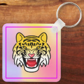 Laughing Tiger Face Artwork-21876 Schlüsselanhänger (Rückseite)