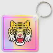 Laughing Tiger Face Artwork-21876 Schlüsselanhänger (Rückseite)