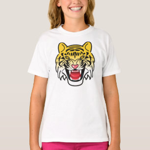 Laughing Tiger Face Artwork T-Shirt
