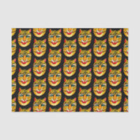 Laughing Tiger Wasserfarbe Muster Gewebe Papier