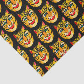 Laughing Tiger Wasserfarbe Muster Gewebe Papier (Ausschnitt)