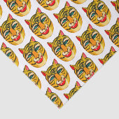 Laughing Tiger Wasserfarbmuster Seidenpapier (Ausschnitt)