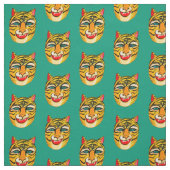 Laughing Tiger Watercolor Green Stoff (Muster)