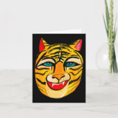 Laughing Tiger Watercolor Happy Birthday Note Card (Vorderseite)