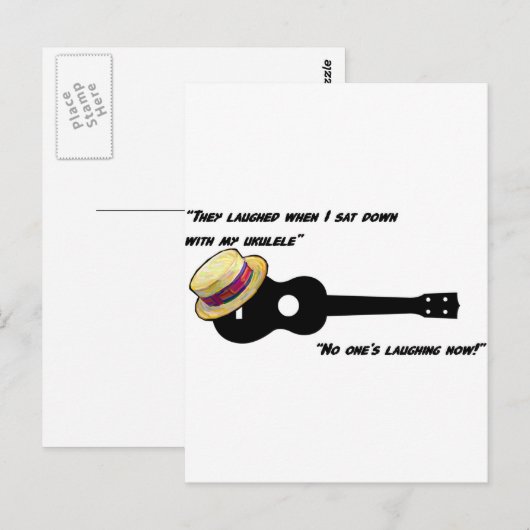 Laughing Ukulele Postkarte (Vorne/Hinten)