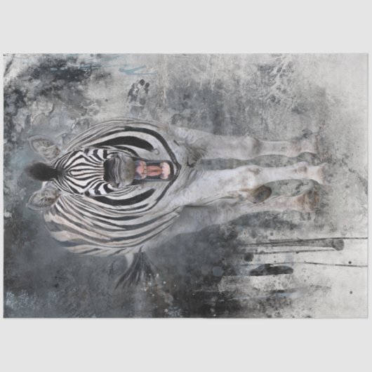 Laughing Zebra Wildlife Decoupage Seidenpapier (Vorderseite)