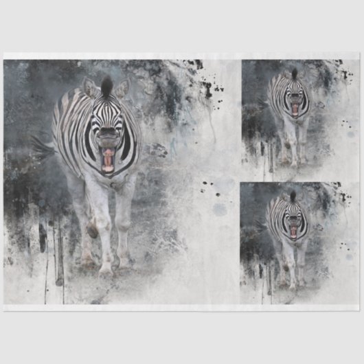 Laughing Zebra Wildlife Decoupage Seidenpapier (Vorderseite)