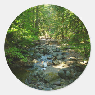Laughingwater Creek im Mount Rainier National Park Runder Aufkleber