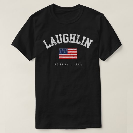 Laughlin NV Retro American Flag USA Name Stadt T-Shirt (Design vorne)