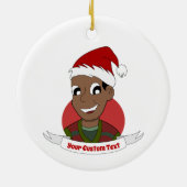 Laughman Weihnachts-Cartoon Keramik Ornament (Hinten)