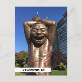 Laughter Statue Vancouver BC Travel Postcard Postkarte