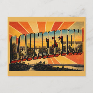 Launceston TAS Vintage Reise Kunst Postkarte