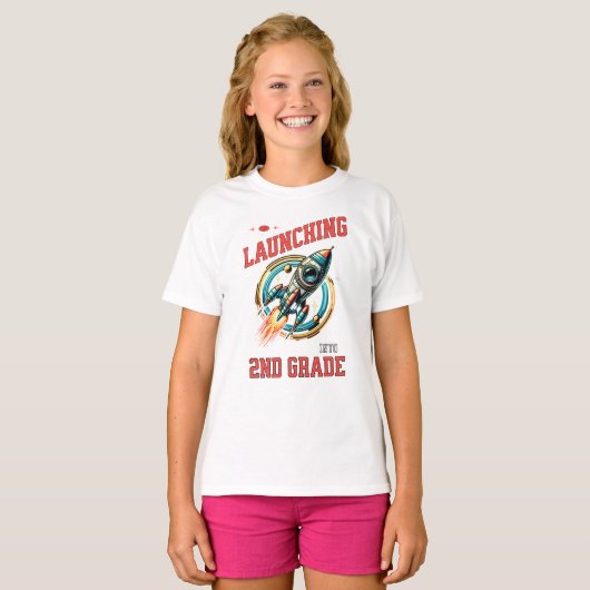 Launching into 2nd Grade -Back to School  T-Shirt (Vorne ganz)