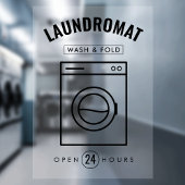 Laundromat 24/7 Wash & Fold Service Marketing Fensteraufkleber