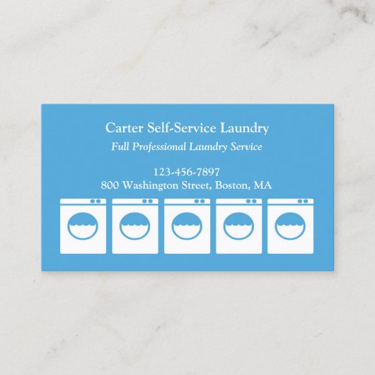 Laundromat Business Card Visitenkarte (Vorderseite)